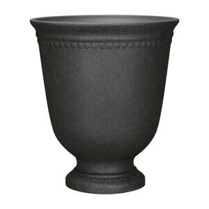 My Texas House Asti Urn Resin Planter - Black, 16" Dia x 18.1" H